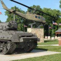 tank and helicopter at the All veterans memorial park