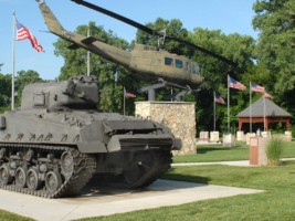 tank and helicopter at the All veterans memorial park