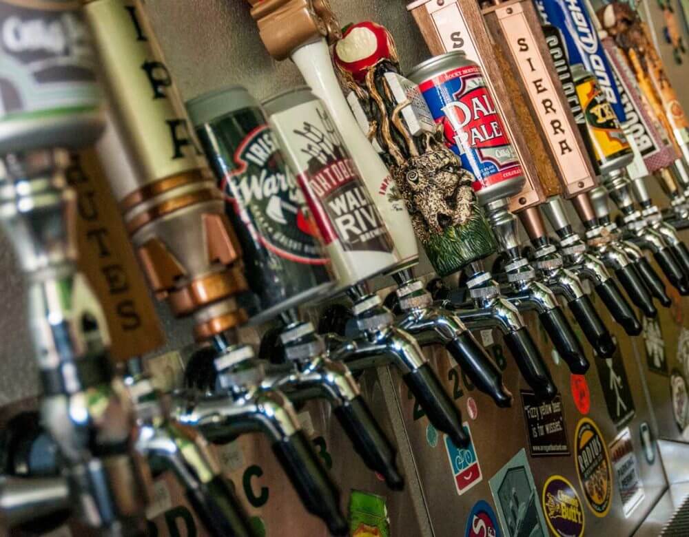 craft beer taps at mulready's pub