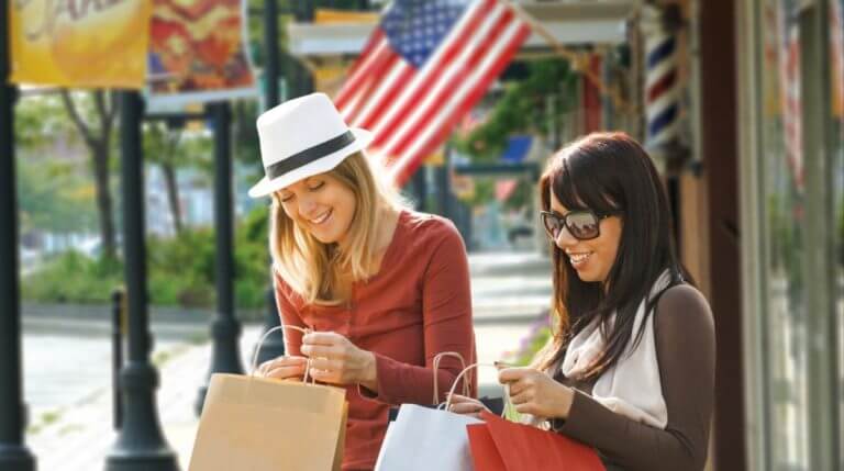 shoppers in downtown emporia