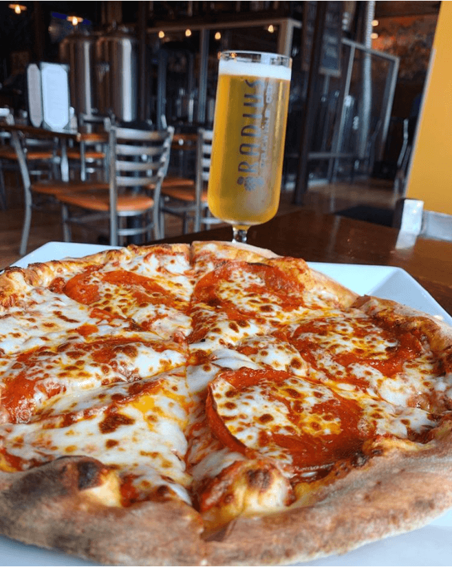 Radius Brewing Co - wood-fired brick oven pizza