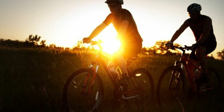 Cycling and sunset