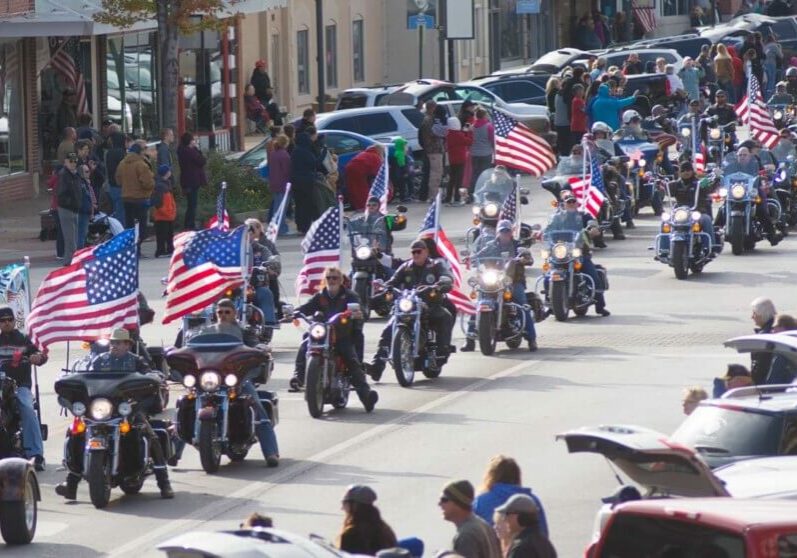 motorcycles at Emporia's Veterans Day parade